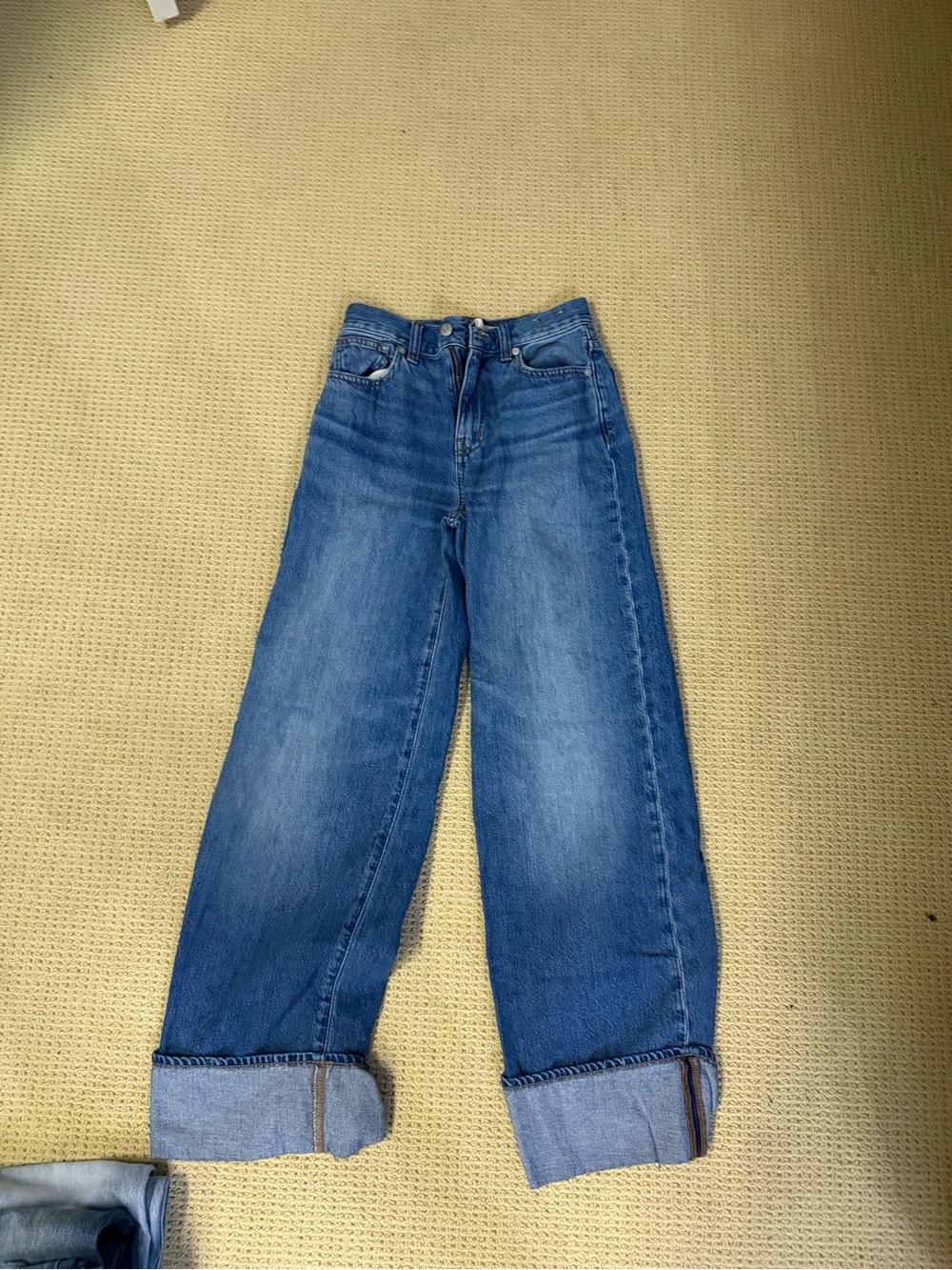 Madewell Medium Blue High-Rise Wide-Leg Jeans